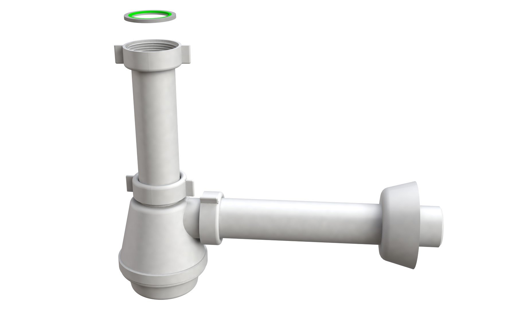 BONOMINI 1310 cp40b0 Fiasca Siphon for Sink, White