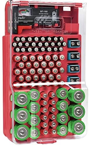 The Battery Organizer and Tester with Cover, Storage Organizer and