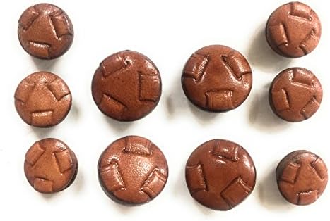 Trims UnlimitedPremium Genuine Tan Leather Button Set -Med. Tan- Ideal Leather Replacement Button Set for Your Favorite Harris Tweed, Camel-Hair, Cashmere, & High-End Sport Coats