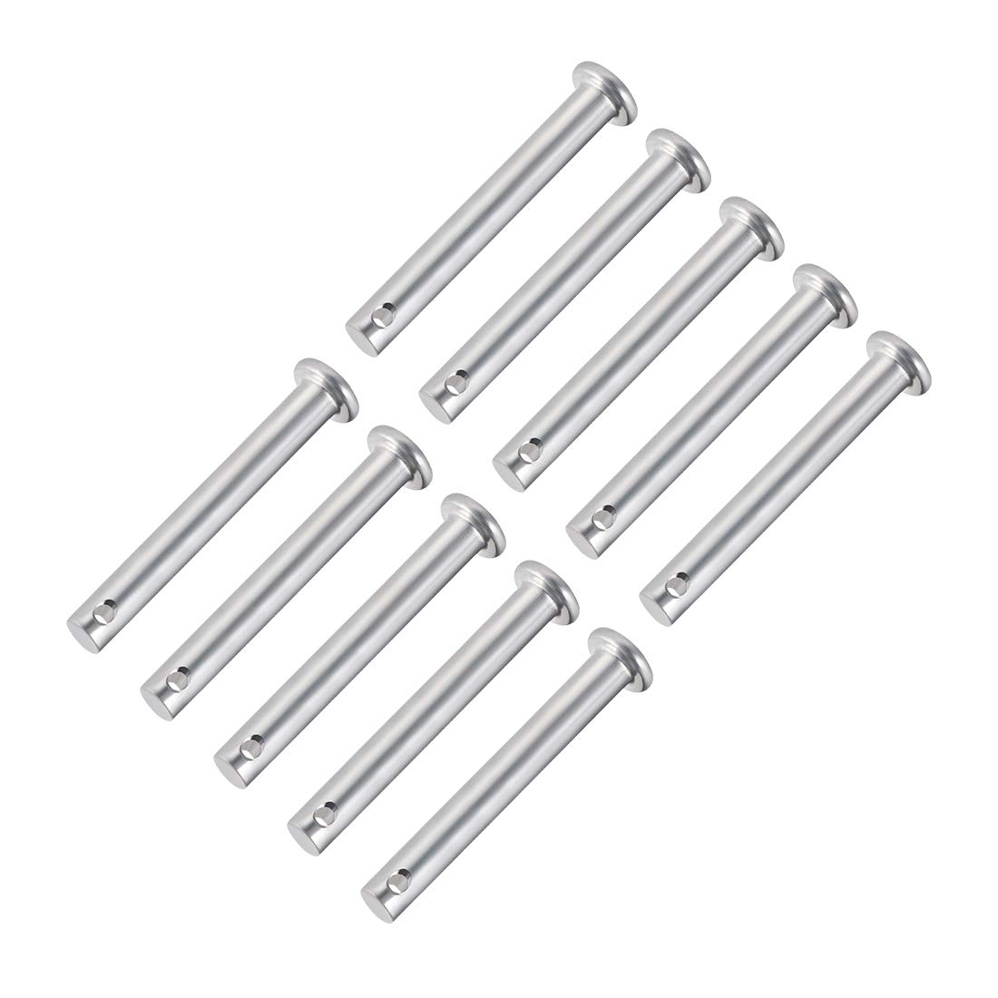 sourcing map Single Hole Clevis Pins,6mm x 45mm Flat Head Zinc-Plating Steel 10 Pcs