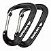 Sawtooth Premium Wiregate Aluminum Carabiners Set of Two (Black) Mini Biners. Support 400lbs Each.