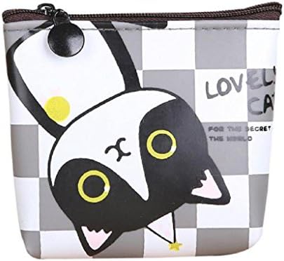Ammazona Women Girls Cute Cat Fashion Coin Silicon Purse Change Pouch Key Holder (C)