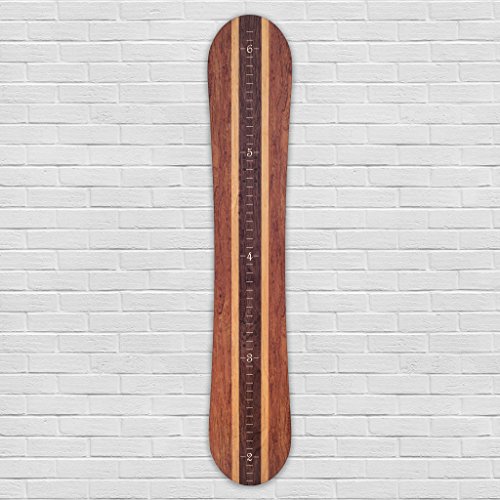 Growth Chart Art | Wooden Snowboard Height Chart for Kids, Boys, Girls for Measuring Height of Kids, Nursery Wall Decor | Baby Snowboard | Traditional Wood
