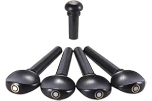 4PCS Violin Tuning Pegs Tuners Finetune Geared Violin Pegs 4/4 3/4 Violins Ebony Wood Tuners SET(4-4 Wood Pegs SET)
