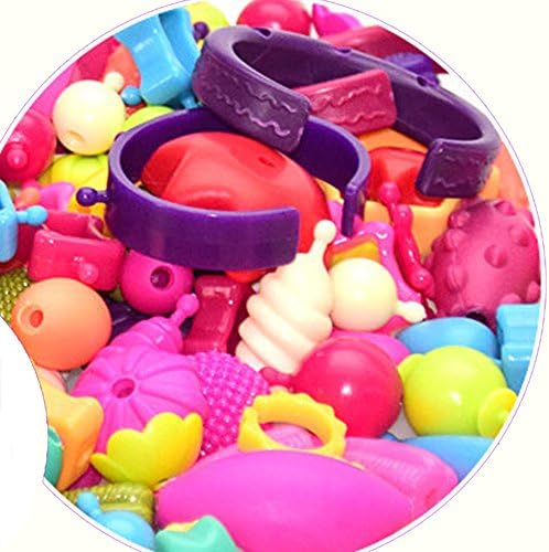 Jofook- Clearance Sale Children Colorful Beads Toy Stringing Beads Game DIY Jewelry Necklace Bracelet Ring Crafts for Kids' Christmas Birthday Festival