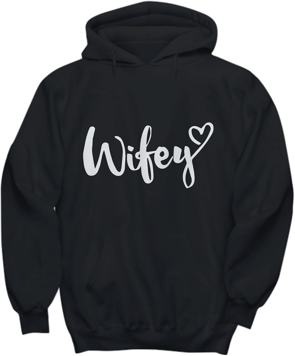 Amazon.com: mmandiDESIGNS Wifey Couples Hoodies - Wifey - Black Unisex Hooded Sweatshirt: Clothing