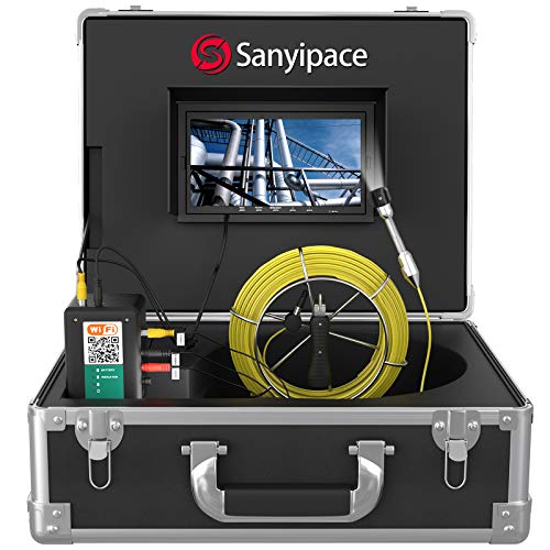 Wifi Endoskopkamera für Android/ios, Profi Drahtloses Kanalkamera 30m mit DVR-Funktion und 7" Farb-LCD-Bildschirm Industrielle Rohrkamera IP68 Wasserdicht für Klempner Ingenieur Rohr-Inspektionskamera