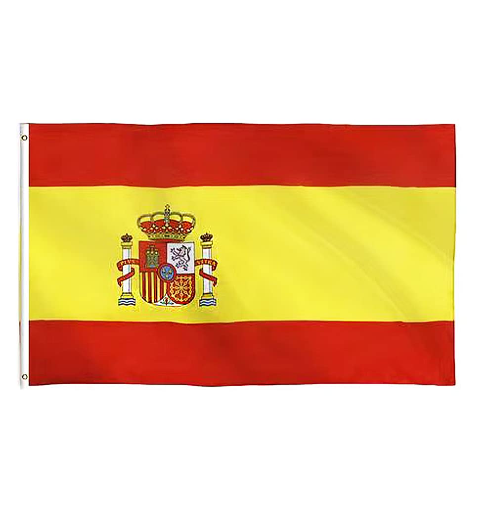 5x3Ft Spain Flag, Durable Spanish Flag with 2 Metal Eyelets Used Indoor and Outdoor, Bright Color Spanish National Flag Decorated in Sporting Events, Parties, Parade — image 1