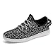 Genda 2Archer Boys Girls 7 Colors LED Luminous Knit Sneakers Fashion USB Charging Light Shoes