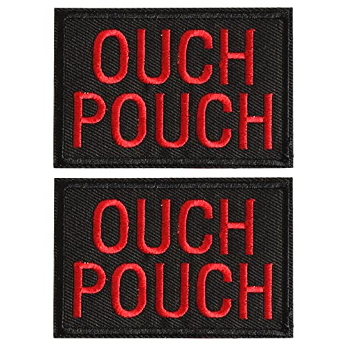 GYGYL 2Pcs Tactical Funny Flag Patch, Ouch Pouch Embroidered Patch, Hook Fastener American Military Patches Set for Tactical Caps, Bags, Backpacks, Tactical Vest, Military Uniforms