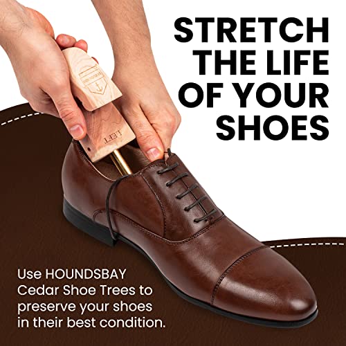 HOUNDSBAY Shoe Tree for Men, Wooden Shoe Stretcher Men, Cedar Shoe