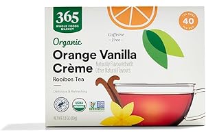 365 by Whole Foods Market, Organic Orange Vanilla Crème Rooibos Herbal Tea, Caffeine Free, 40 Count