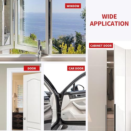 Beynant Door Weather Stripping Door Seal Strip,Self-Adhesive Rubber Door Insulation Weather Strip for Window and Door Soundproofing D Shape,Weatherstripping for Door Frame Gap Blocker (Black3)