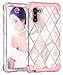 Galaxy Note 10 Case, ZHK Marble 3 Layer Heavy Duty Shockproof Case Hard PC Cover+Silicone Rubber Hybrid Sturdy Armor Full-Body Protective Case for Samsung Galaxy Note 10 5G(2019)-Rose Gold