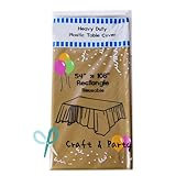 (12-pack) Heavy Duty Plastic Table Covers Tablecloth (Reusable) (Rectangle 54