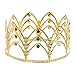 BLUE PANDA 2-Pack of Princess Crown Tiara and Imitation Scepter - Princess Fairy Wand and Imitation Royal Rhinestone Crown for Kids, Little Girls, Gold