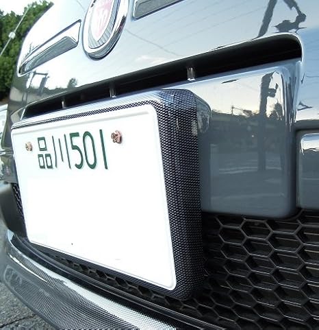 Amazon Tezzoカーボンフェイス ナンバープレート台座 For Fiat 500 Series 車 バイク 車 バイク
