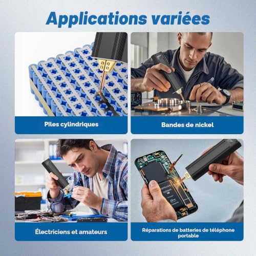 Spot Welder with Battery, Spot Welder, 5000 mAh, OLED Display, Type-C Charging, Automatic and Manual, 80 Adjustable Speeds for DIY Batteries