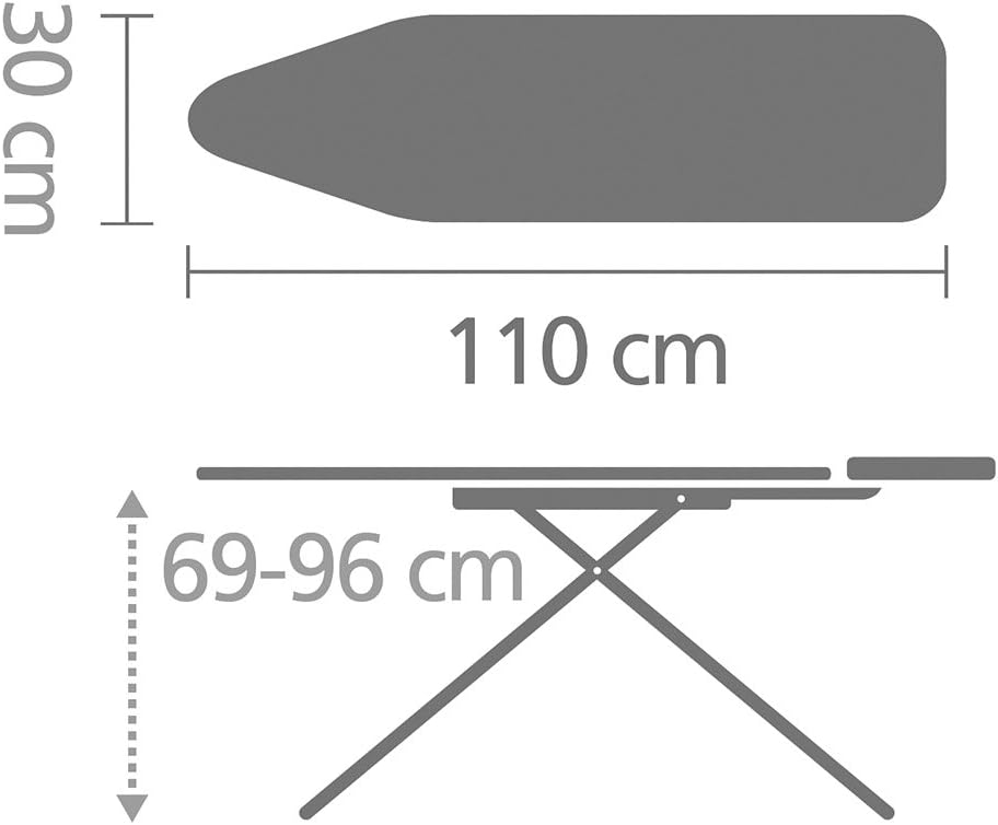 Brabantia Size A Compact Small Ironing Board (110 x 30 cm) 7 Height Options - Image 4