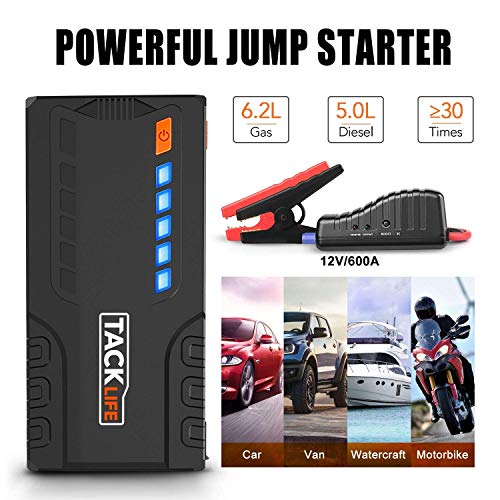 TACKLIFE T6 Portable Car Jump Starter 600A Peak 16500mAh Power Pack