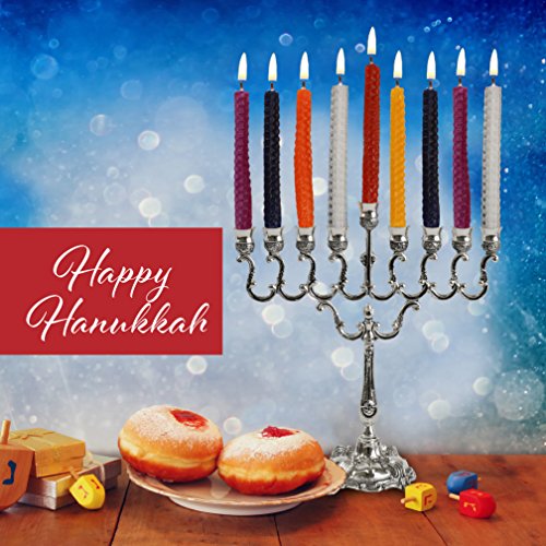 image for Honeycomb Chanukah Beeswax Candles - Standard Size Candle Fits Most Me