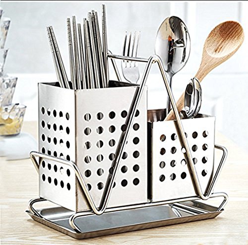 Stainless steel chopsticks tube tableware storage rack drain rack shovel spoon bucket knife fork storage Box