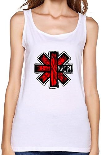 LLangla Women's Rhcp Art Asterisk Tank Top M White