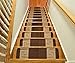 Millenium Stair Tread Treads Greek Key Design Indoor Skid Slip Resistant Carpet Stair Tread Treads Greek Key Design Machine Washable 8 ½ inch x 30 inch (Set of 13, Meander Brown)