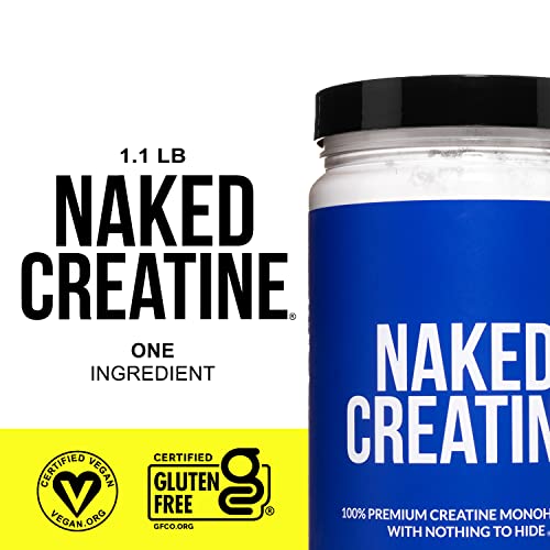 Pure Creatine Monohydrate 100 Servings 500 Grams, 1.1lb Bulk, Vegan