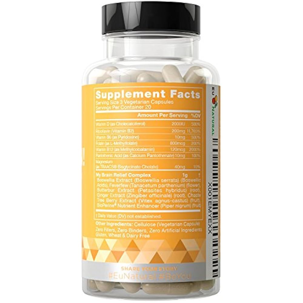 My Brain Natural Headache Vitamins Healthy Function, Ease Your Mind