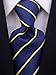 Scott Allan Classic Navy Blue Necktie | Standard Size Adult Tie | Blue and Yellow Striped Ties | Corbatas Para Hombre