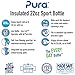 Pura Sport Vacuum Insulated 22 oz / 650 ML Stainless Steel Water Bottle with Silicone Sport Flip Cap & Sleeve, Steel Blue (Plastic Free, Nontoxic Certified, Bpa Free)
