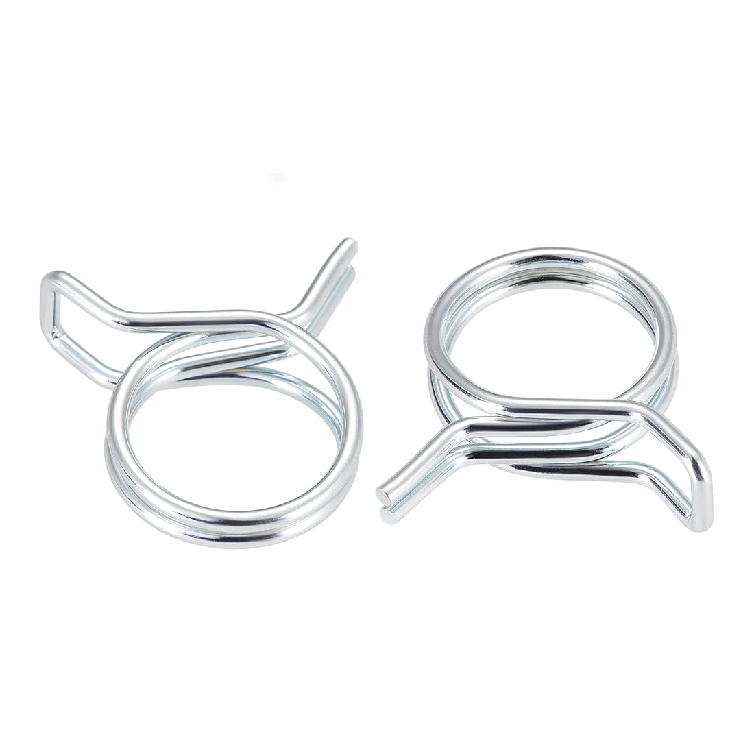 uxcell Double Wire Spring Hose Clamp 16mm Inner Dia Fit 16.5-17mm OD Hose Fuel Line Tube Spring Clips Zinc Plated 20Pcs