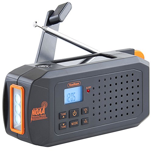 VonHaus NOAA Weather Channel Radio w/ Solar, Dynamo Hand Crank & USB Charging: Portable Weather 