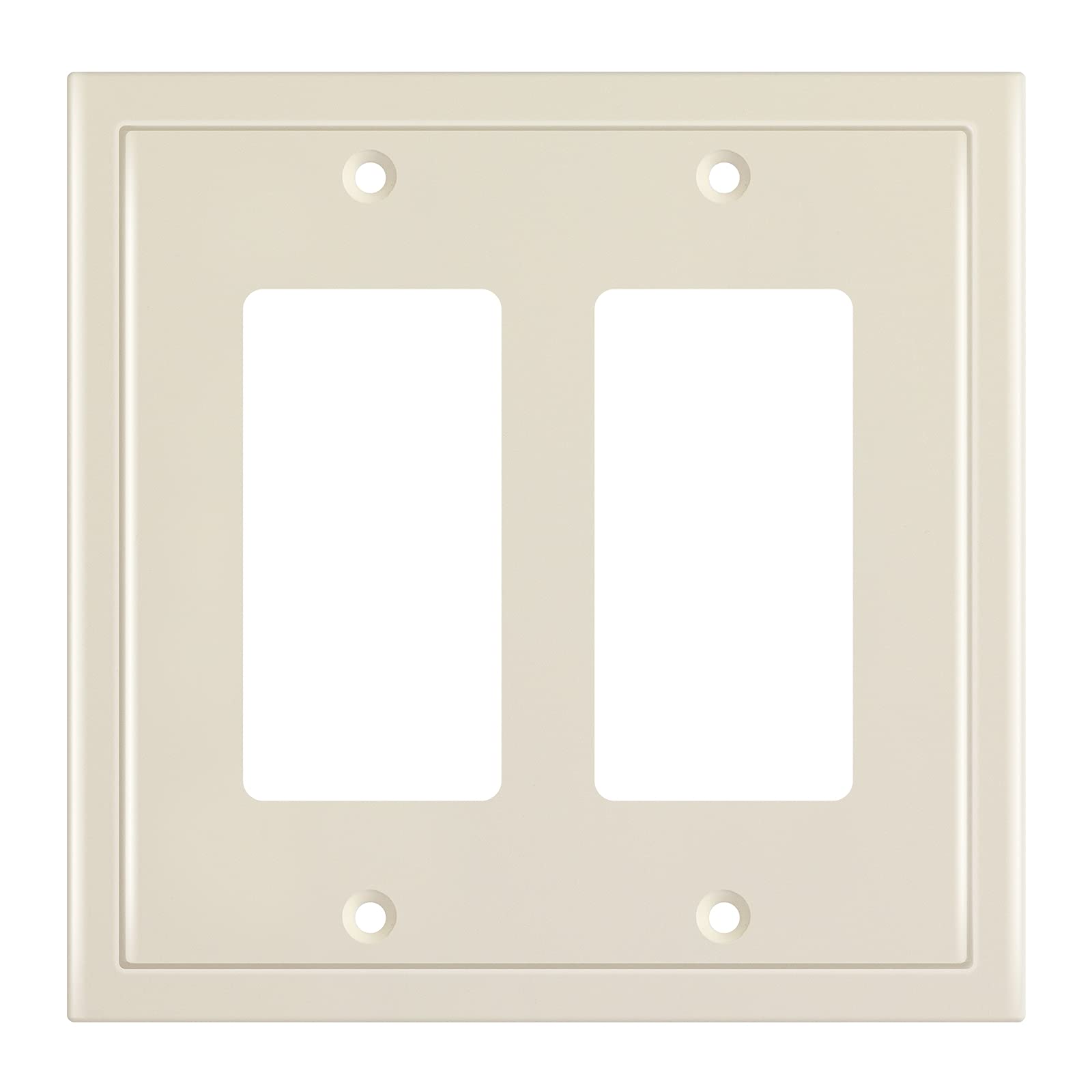 Photo 1 of Henne Bery Modern Edge Decorative Wall Plate Switch Plate Outlet Cover, Durable Solid Zinc Alloy (Double Decorator, Light Almond)