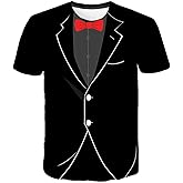 LAOLIUSN Tuxedo T Shirts for Men Tux Costume Suit and Tie Tee Shirt Gifts T-Shirt