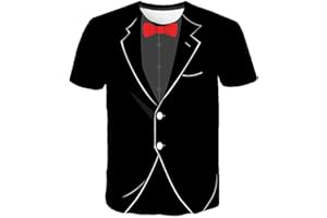 LAOLIUSN Tuxedo T Shirts for Men Tux Costume Suit and Tie Tee Shirt Gifts T-Shirt