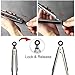 STARUBY Kitchen Tongs 9 inches and 12 inches Fish Spatula Stainless Steel Locking with Silicone Tips Cooking Salad Buffet BBQ Serving Tongs Heat Resistant Meat Turner Spatula Tongs, Black