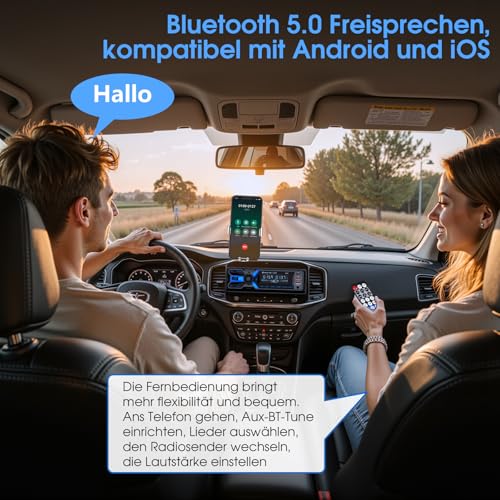 RDS Bluetooth Car Radio with Type-C Charging Port, Wistrue FM/AM Car Radio Supports 2 USB Ports / AUX/SD/TF/EQ, 1 DIN Radio with Bluetooth/MP3 Player Hands-Free