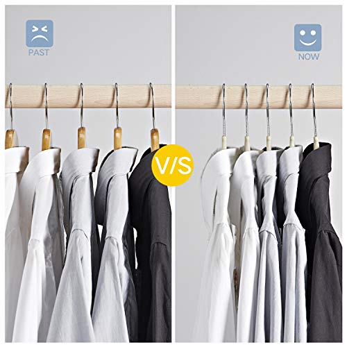 Premium Velvet Hangers - No Shoulder Bumps Suit Hangers with Chrome Hooks,Non Slip Space Saving Clothes Hangers,(Pack of 50) Heavyduty,Rounded Hangers for Sweaters,Coat,Jackets,Pants,Shirts,Dresses