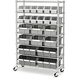 Seville Classics Commercial 7-Tier Platinum/Gray NSF 22-Bin Rack Storage System