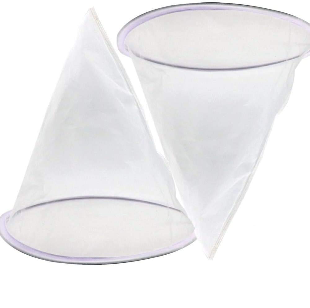 PROBEEALLYU 2Pcs Honey Filter Fine Mesh Strainer Net Apiary Beekeeping Equipment Tools Cone Filter with Metal Circle for Honey Extracting