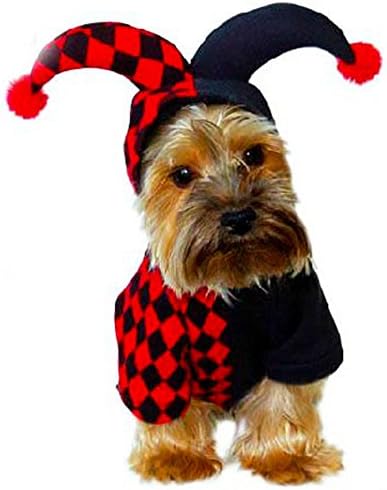 Hemiks Elf Pet Dog Cat Christmas Xmas Costume Santa Pet Apparel Three Dimensional Winter Clothes (M, Halloween Clown)
