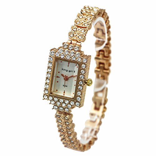 ShoppeWatch Ladies Dress Watch Bling Crystal Accented Rose Gold Bracelet Small Dial Reloj Dama SW9504RSWH
