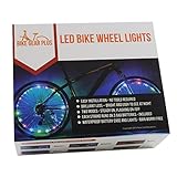 LED Bike Wheel Lights - 2 Pack Includes Batteries and Brilliant LED Lights for 2 Bicycle Wheels - Available in Blue, Green, Multi-color, Pink, Red or White - Quality by Bike Gear Plus