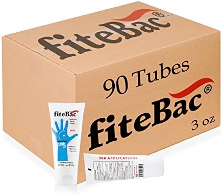 90 Pack Alcohol Free Hand Sanitizer Germicidal Gel | No Drying Foam | Advanced Moisturizers | No Active Ingredients Penetrate Skin | 3oz Tubes by fiteBac