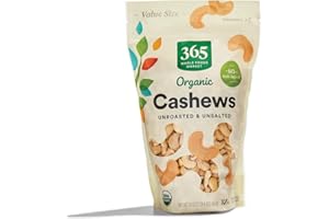 365 by Whole Foods Market, Organic Cashews, Unroasted and Unsalted, Value Size, 20 Ounce