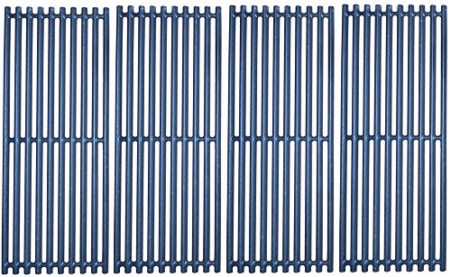 Music City Metals 61134 Matte Cast Iron Cooking Grid Replacement for Gas Grill Models Charbroil 463241413 and Charbroil 466241413, Set of 4