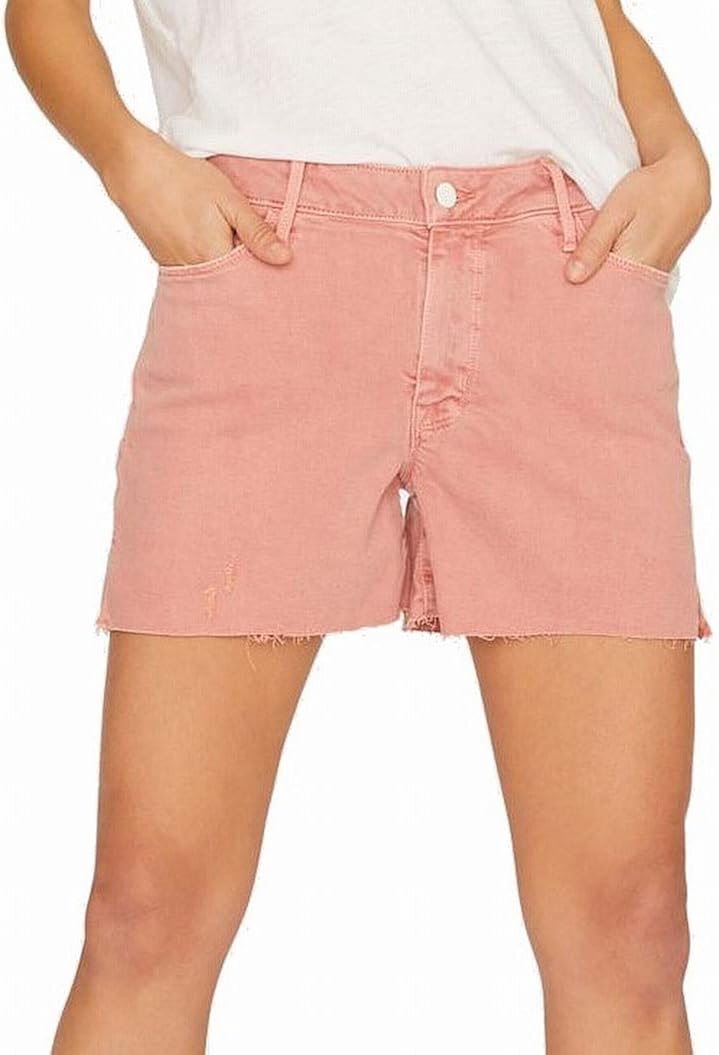 pink distressed shorts