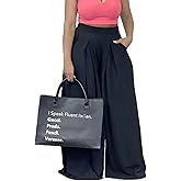 Euulin Women's Wide Leg Long Palazzo Pants High Waist Loose Fit Casual Flowy Pants Trousers with Pockets